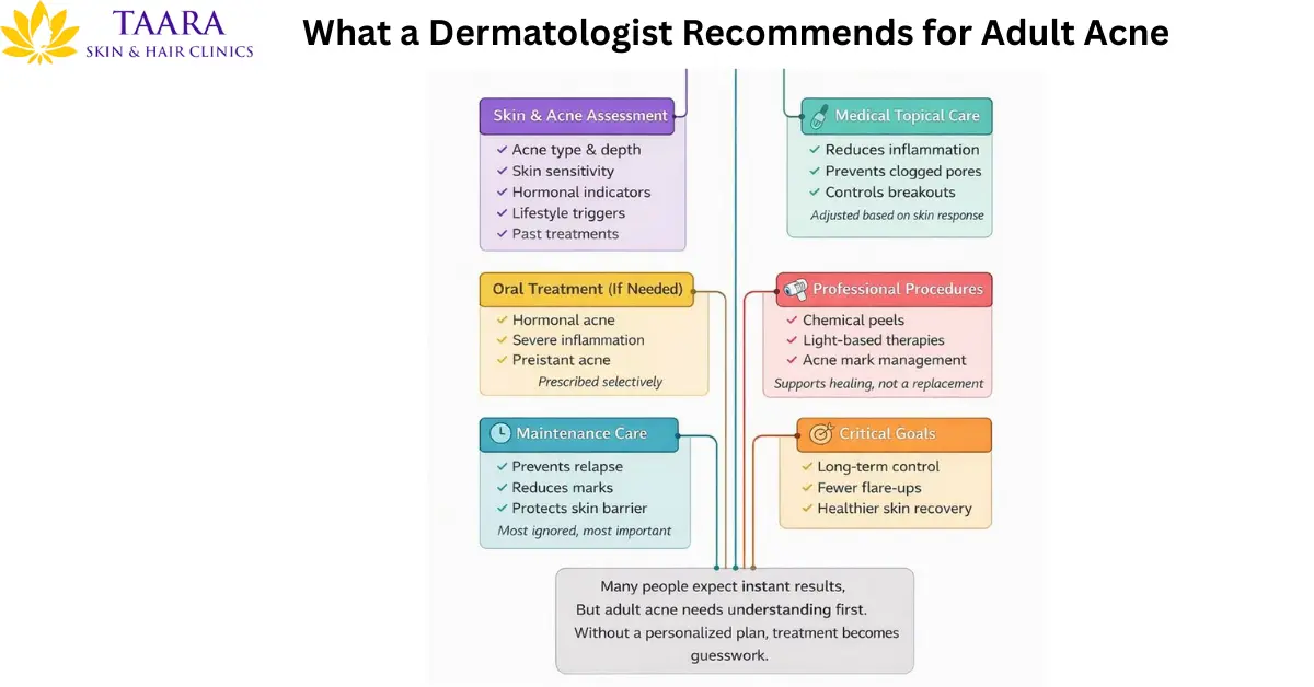 what a dermatologist recommends for adult acne
